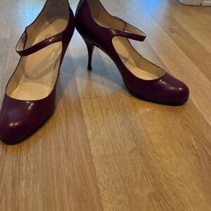 Christian Louboutin Dark Red Mary Jane Heels